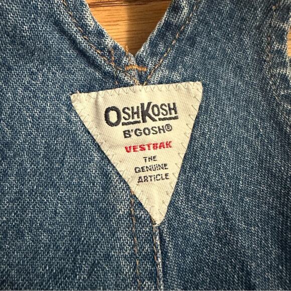 OshKosh B'gosh Infant Blue Denim Kids Overalls, Unisex, Vintage Look, Size 3-6m - Picture 6 of 12
